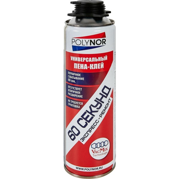 Polynor клей-пена 60 секунд экспресс-ремонт, 650 мл 1 шт